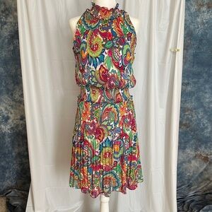 Ninety Multicolor Paisley Midi Dress Sz S